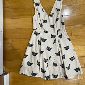 Anthropologie Leah Reena Goren Cat Print Dress